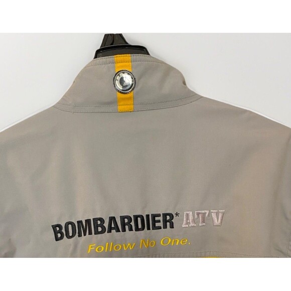 Bombardier ATV Riding Follow No One Jacket Sz L Fleece Lined RPM BRP Black Gray - Picture 4 of 11